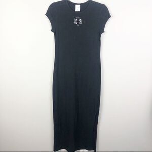 CALVIN KLEIN | Y2K Black Fitted Maxi Dress Sz M